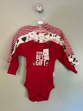 Carter's Red Long-Sleeve Baby One-Piece with 'Mommy's Best Gift' Graphic